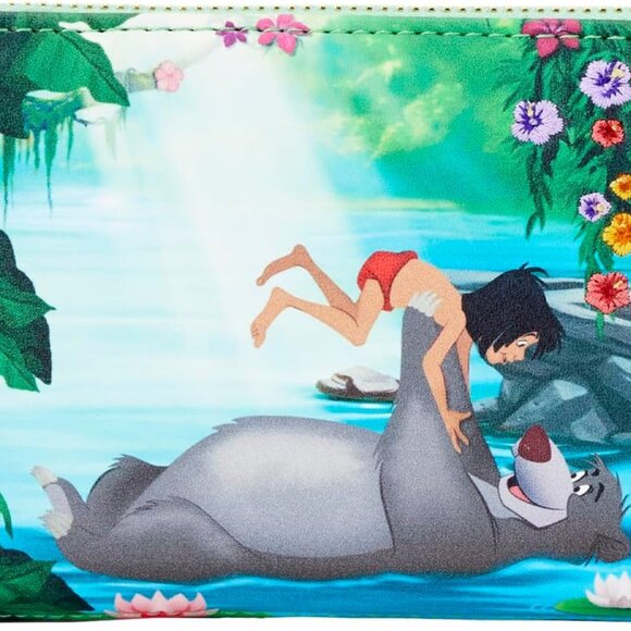 Disney Jungle Book Zip Around Wallet Faux Leather Multicolor Card Slots - Picture 1 of 5